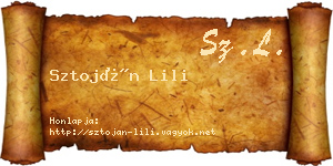 Sztoján Lili névjegykártya