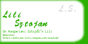 lili sztojan business card
